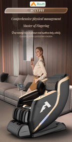 TheAccuFit Advanced 4D AI Massage Chair with Zero Gravity Recliner, Full-Body Airbags & Bluetooth – Black & Gold