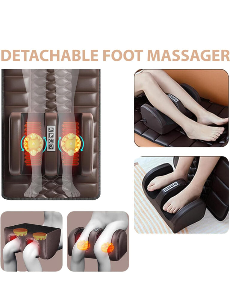 Full Body Massage Chair Mat with Heat for Back Pain Relief by AccuFit
