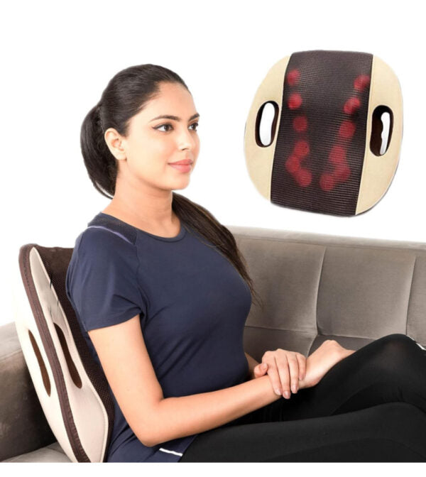 Electric Car and Home Portable Handle Butterfly Kneading Body Shiatsu Back Massage Cushion by AccuFit