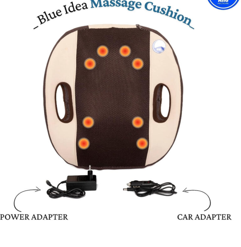 Electric Car and Home Portable Handle Butterfly Kneading Body Shiatsu Back Massage Cushion by AccuFit